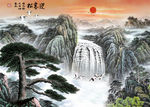迎客松黄山迎客松国画迎客松