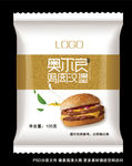 奥尔良鸡肉汉堡面包包装袋效果图