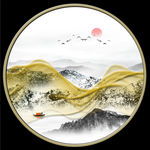 圆形山水画