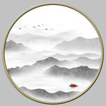 圆形山水画
