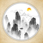 山水画水墨山水画 意境山水