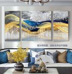 流金山水飞鸟装饰画