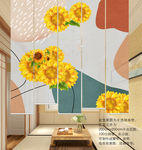 鲜花门帘