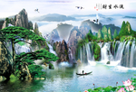 山水画水墨山水画 意境山水画