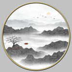 圆形山水画