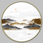 圆形山水画
