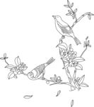 鸟树 矢量图