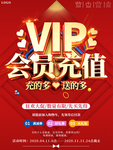 大气vip会员充值会员促销海报