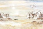 轻奢大气黄色石纹流水生财背景墙