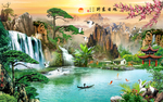 山水画水墨山水画 意境山水画