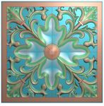 正方形镂空洋花门花精雕图浮雕图