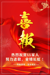 红金喜庆团队业绩喜报海报