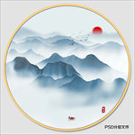禅意水墨山水画