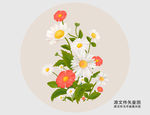 手绘雏菊花插画