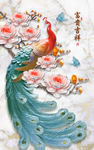 浮雕孔雀玄关