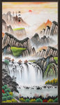 竖幅山水画