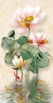 荷花九鱼玄关图