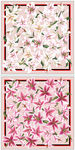 百合花印花图案百合方巾百合插画