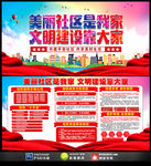 社区展板文明美丽社区建设宣传栏