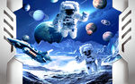 3D宇宙星空电视背景墙