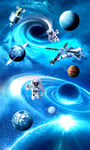 宇宙银河地球太空站3D地板