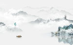 新中式客厅现代山水 tif分层