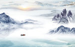 高清新现代山水画 tif分层