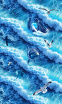 浪花海浪3D地板地砖