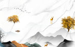 爵士白新背景墙山水 TIF分层