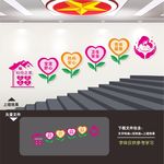 妇幼保健医院楼梯楼道文化墙