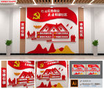 红色物业文化墙