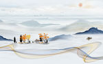 中国风客厅山水画 tif分层