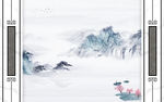 框画客厅意境山水 tif分层