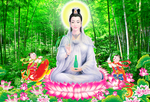 竹报平安南海观音中式装饰画