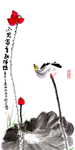 简约荷花装饰画