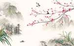 花鸟简约新山水画 TIF分层