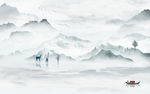 高档中式新山水画 文件分层画