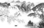 国画中式画山水画 文件分层