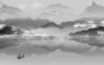 高清中式画山水画 文件分层