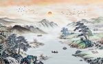 山水画背景墙