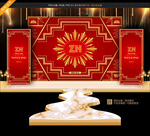 红金婚礼背景