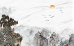 爵士白山水大理石电视背景墙