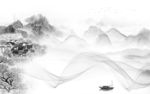新中式新客厅山水画 文件分层