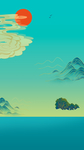 新中式山水房地产背景风景图
