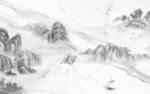 别墅灰色新山水画 文件分层画