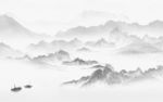 意境 灰色背景山水 文件分层