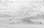 灰色大气背景山水 文件分层