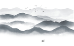 水墨山水背景墙