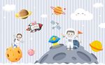 儿童太空宇宙星空背景墙
