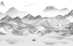 大气 背景山水墙画 文件分层